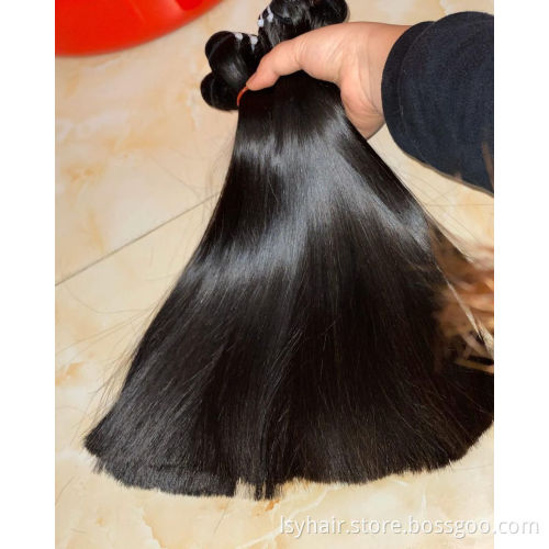 LSY Wholesale double drawn human bundles unprocessed cuticle aligned raw virgin indian hair vendor from india, raw indian hair